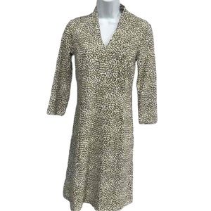 J. McLaughlin Ivana Dress Micro Animal Leopard  Sheath 3/4 Sleeve NWT $228 XS